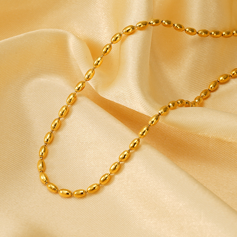 1 Stück Simple Series Simple Edelstahl 18 Karat vergoldet Unisex Kettenhalsketten Bild3