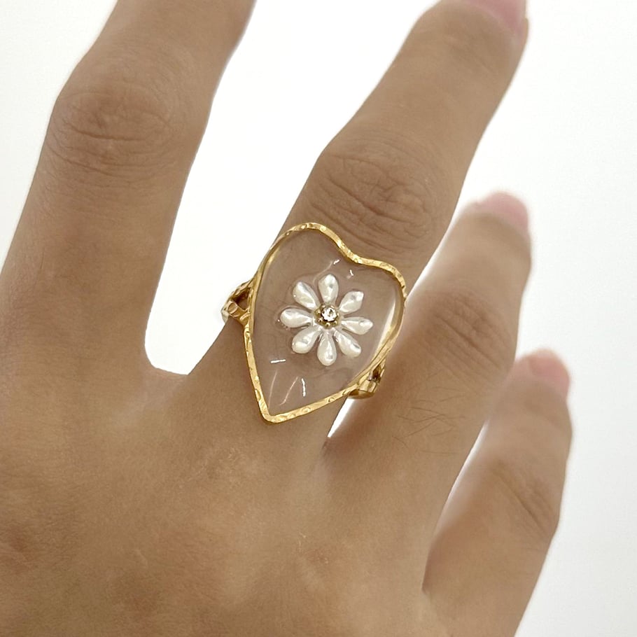1 Paar Klassische Serie Elegante Blume Edelstahl 18 Karat vergoldet Strass Damen verstellbare Ringe Bild4