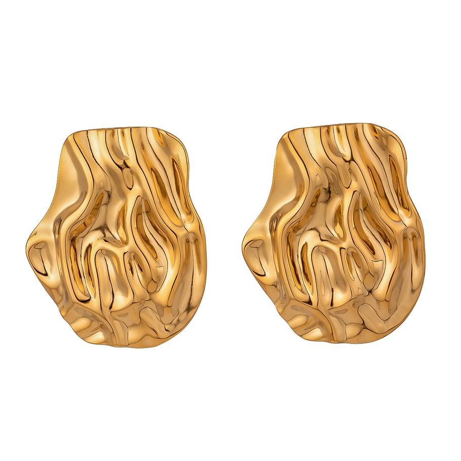 1 Pair Simple Series Retro Geometric Stainless Steel 18K Gold Plated Women Stud Earrings Picture5