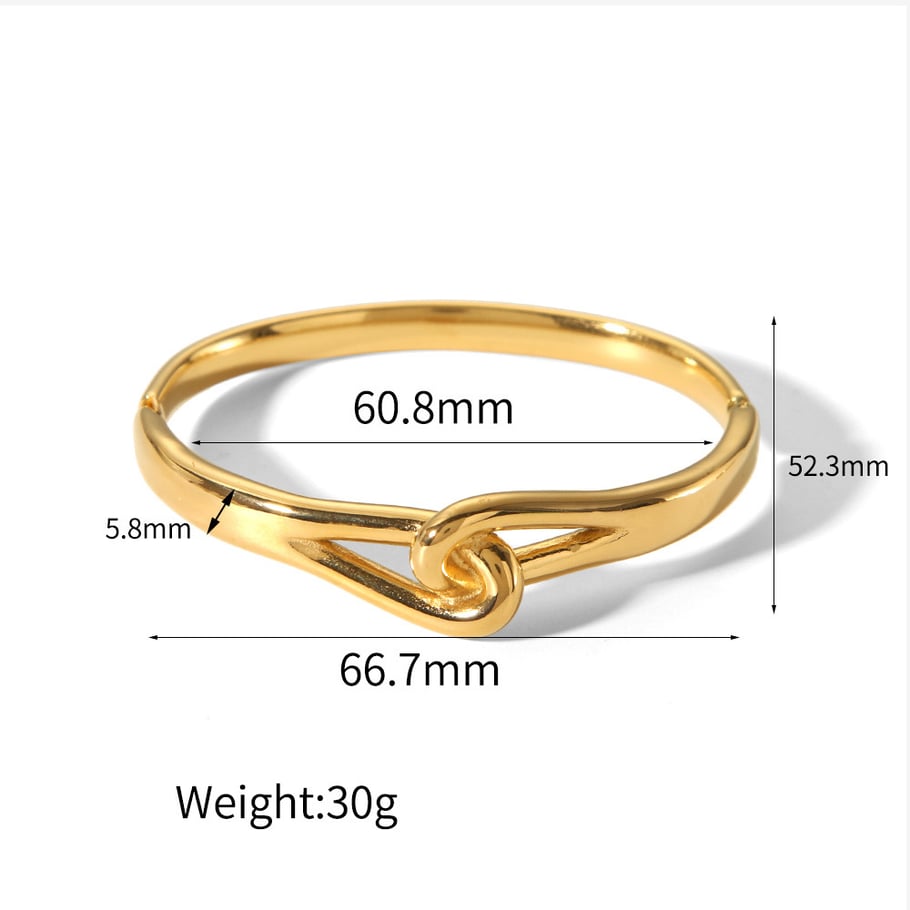 1 Piece ins style Round 18K Gold Plated Bangles Picture5