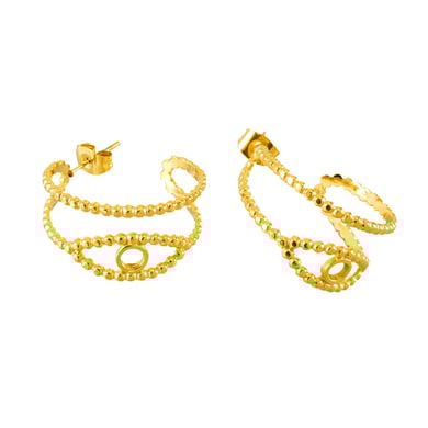 1 Pair Simple Series Daily Geometric Titanium Steel 18K Gold Plated Women Hoop Earrings h5 Picture6