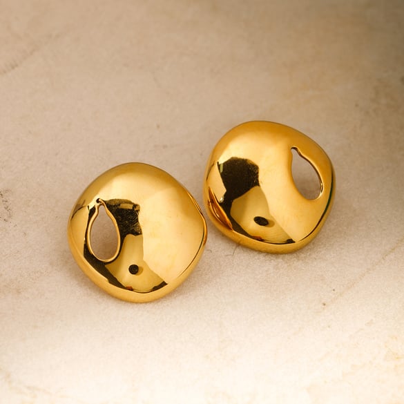 1 Paar einfache Serie lässig geometrische Edelstahl 18 Karat vergoldet Frauen Ohrstecker