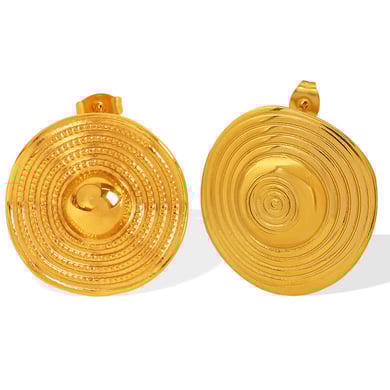 1 Pair Simple Series Retro Geometric Stainless Steel 18K Gold Plated Women Stud Earrings h5 Picture6