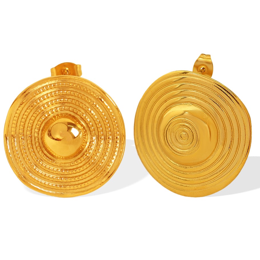 1 Pair Simple Series Retro Geometric Stainless Steel 18K Gold Plated Women Stud Earrings Picture6