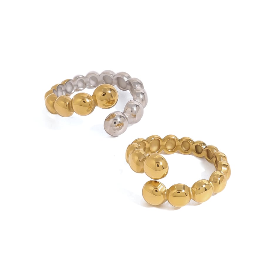 1 Pair Simple Series Original Design Annular Stainless Steel Gold Color Women's Single Rings Picture6