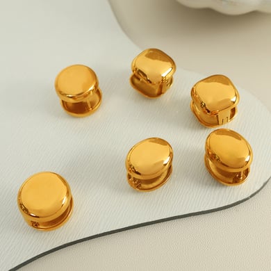 1 Paar Simple Series Simple Heart Edelstahl 18 Karat vergoldet Damen Ohrclips h5 Bild5