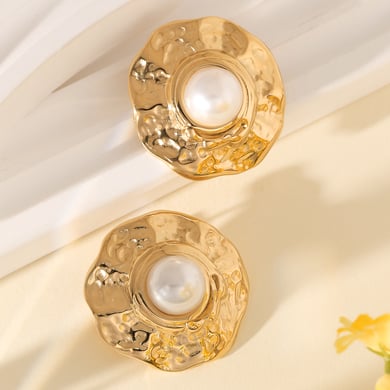 1 Paar Luxuriöse Serie Retro Geometrische Titan Stahl Gold Farbe Damen Ohrstecker h5 Bild5