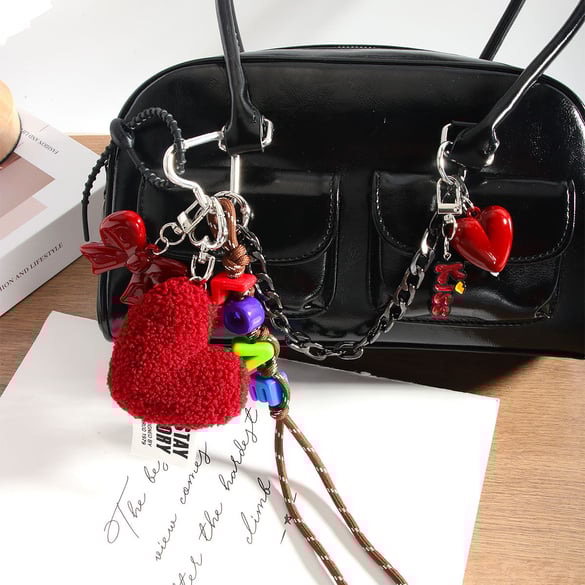 1 Stück Romantische Serie Elegante Herz Rayon Damen Taschenanhänger