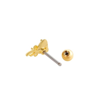 1 pieza de pendientes de botón de titanio, acero y circonita con nudo de lazo para mujer h5 Imagen6