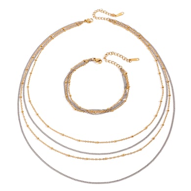 1 Stück Simple Series Tägliche ringförmige Edelstahl-Mehrfachkette für Damen in  h5 Bild6