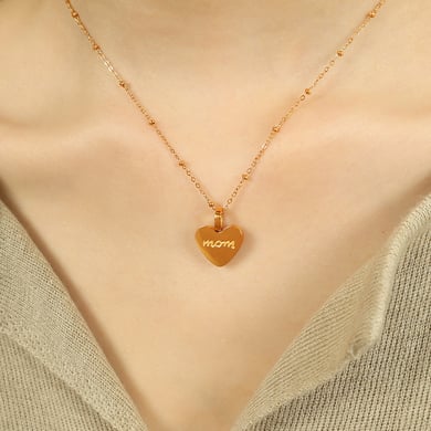 1 Piece Simple Series Simple Heart Stainless Steel 18K Gold Plated Women Pendant Necklaces h5 Picture5