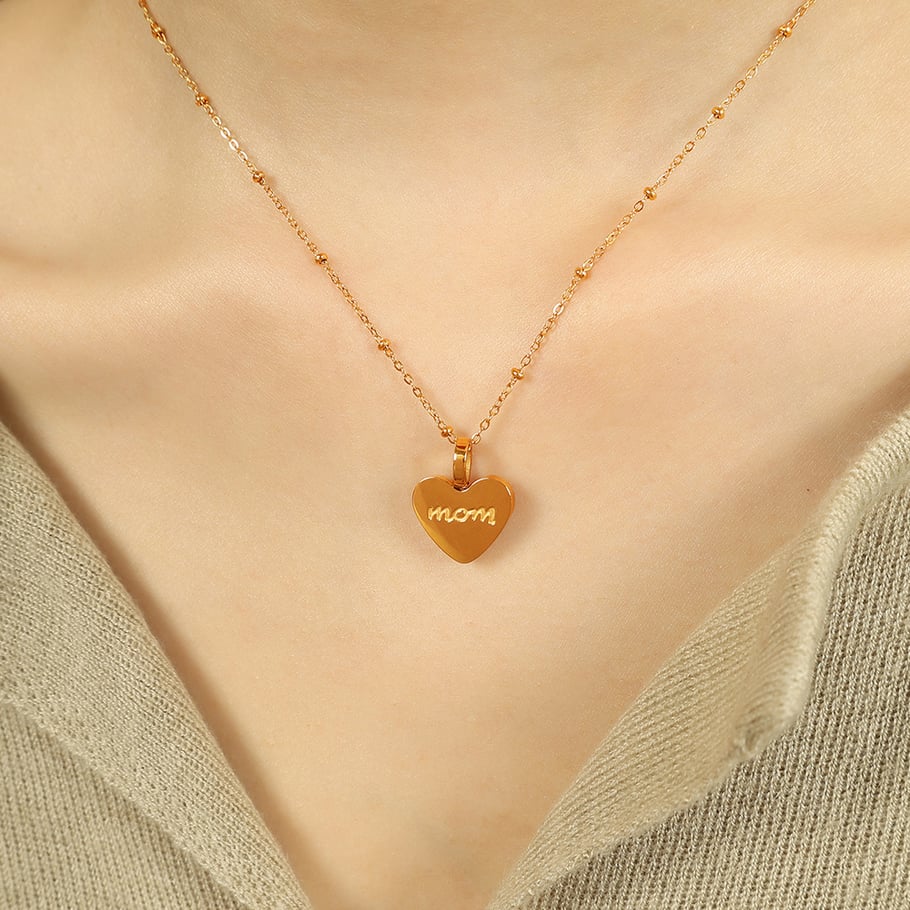 1 Piece Simple Series Simple Heart Stainless Steel 18K Gold Plated Women Pendant Necklaces Picture5