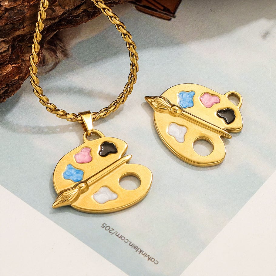 1 Paar Simple Series Casual Heart 18K vergoldete Damenanhänger Bild3