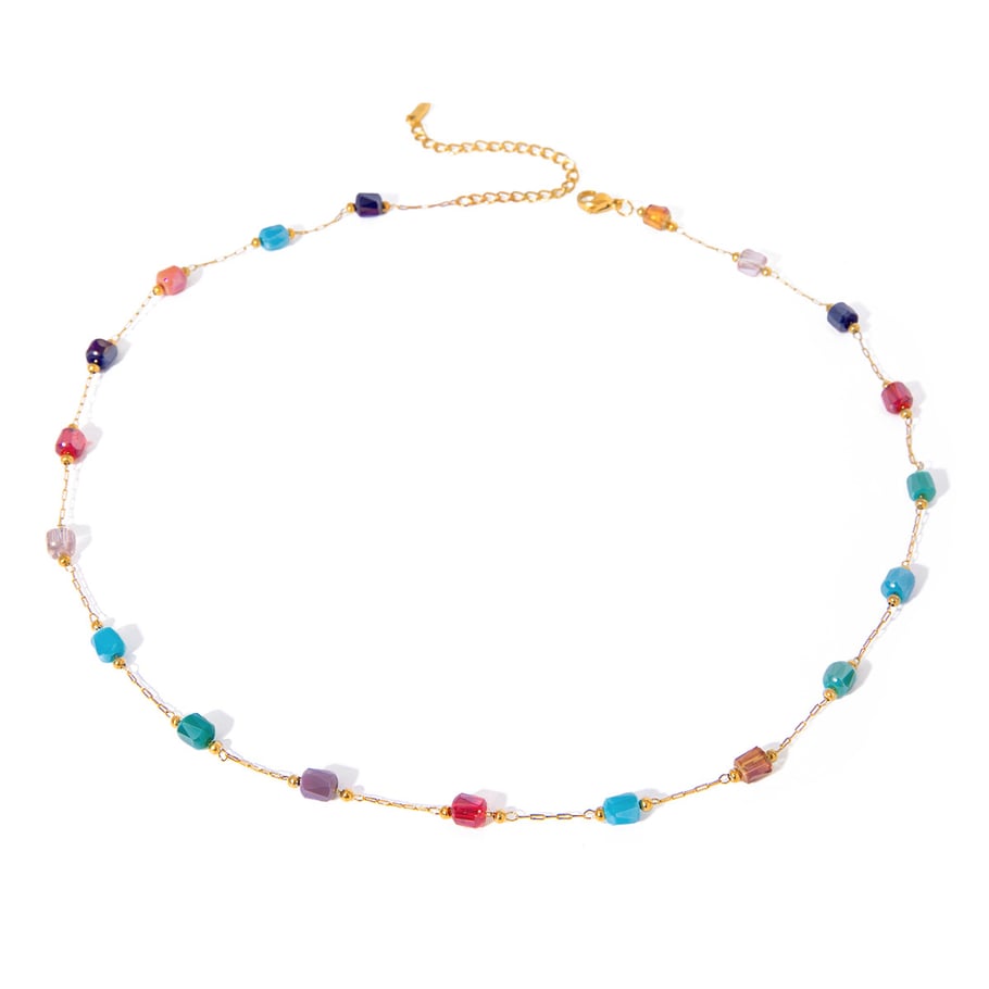 1 Piece Classic Sweet Style Bead Shape Stainless Steel 18K Gold Plated Women's Beaded Necklace Picture5