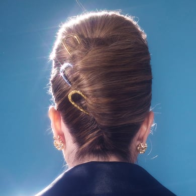 1 Pair Simple Series Daily Letter Stainless Steel 18K Gold Plated Women Hair Clips h5 Picture5