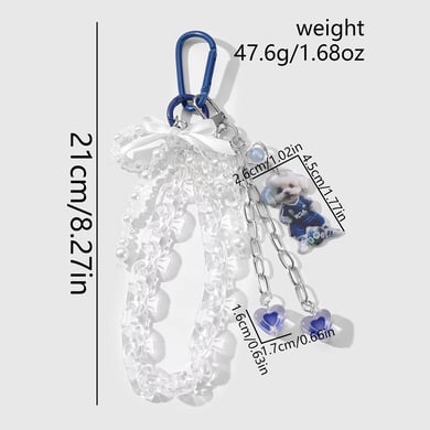 Cute Bow Beaded Chain Women's Bag Charms h5 Picture12
