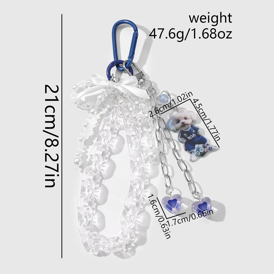Cute Bow Beaded Chain Women's Bag Charms Picture12
