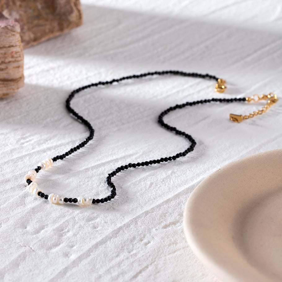 1 Stück Simple Series Daily Beads Edelstahl 18 Karat vergoldet Kristall Damen Perlenketten Bild3