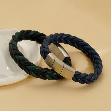1 Pair Braided Leather Bracelet Men's And Women's Fashion  Bracelet h5 Picture4
