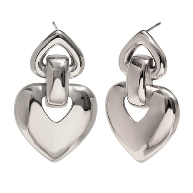 1 Pair Romantic Series Sweet Love/Heart Shape Stainless Steel   Gold Color  Women's Drop Earrings h5 Picture10