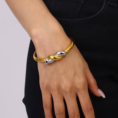 1 Stück Simple Series Original Design Gemischte Farben Edelstahl Goldfarben Damen Armreifen h5 Bild10
