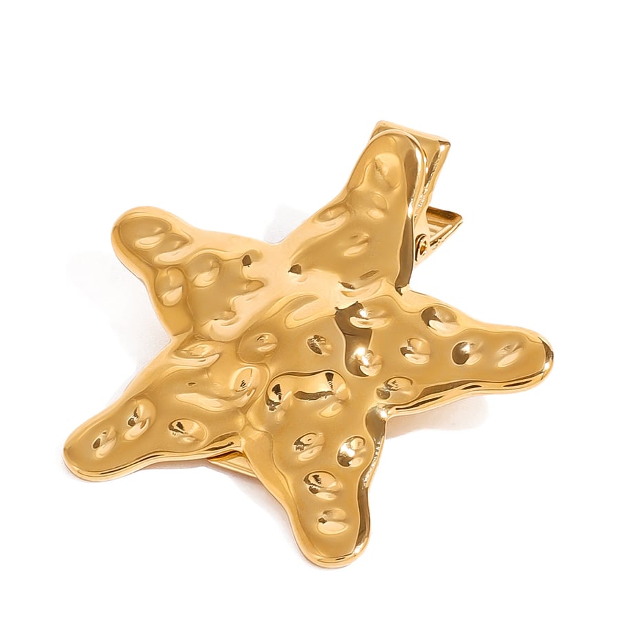 1 Paar Simple Series Vacation Turtle Edelstahl 18 Karat vergoldete Haarspangen für Damen Bild5