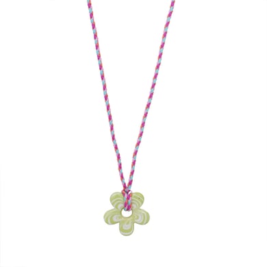 1 Piece Glamorous Series Sweet Ripple Textured Flower Glass Women's Pendant Necklaces h5 Picture10