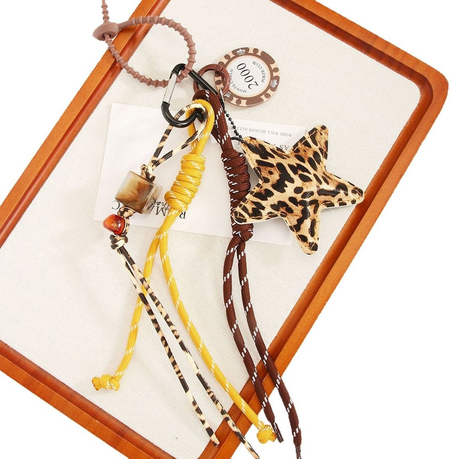 1 Piece Retro Style Leopard Star Women's Bag Charms Picture5