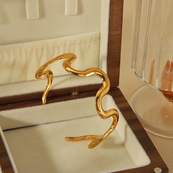 1 pezzo stile celebrità di Internet braccialetti geometrici placcati oro 18K