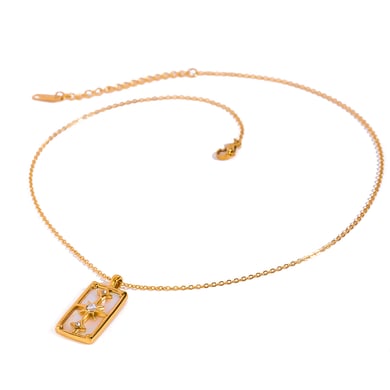 1 Piece Simple Series Retro Engraved Stainless Steel 18K Gold Plated Shell Women Pendant necklaces h5 Picture6