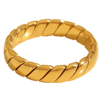 1 Paar Classic Series Daily Twist Titanstahl 18 Karat vergoldete Damen-Einzelringe h5 Bild5