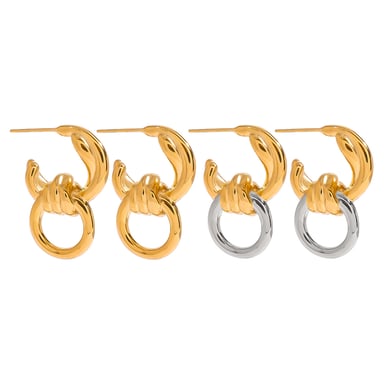 1 Paar Simple Series Daily Twist Edelstahl 18 Karat vergoldete Damen-Tropfenohrringe h5 Bild5
