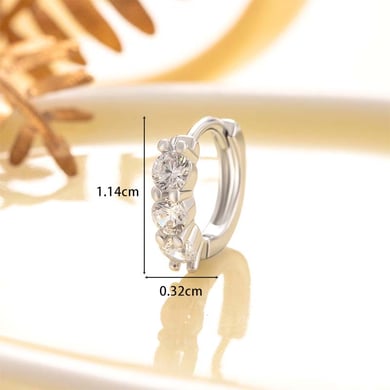1 Paar einfache Serie süße geometrische Kupfer keine Beschichtung Material Zirkon Damen Creolen h5 Bild3