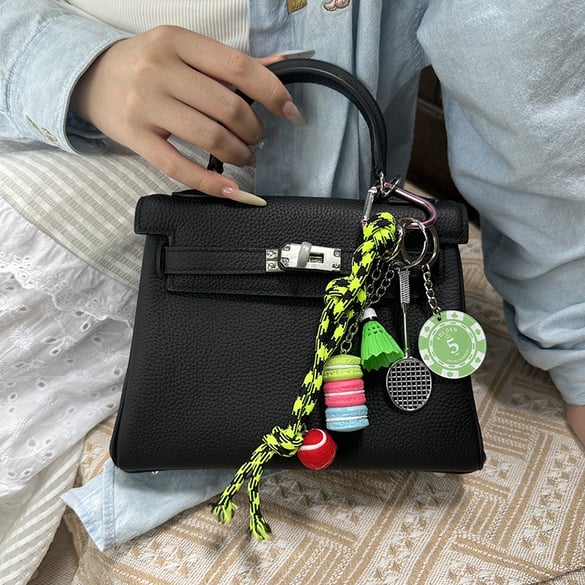 1 Piece Cute Macarons & Badminton Women's Bag Charms 2