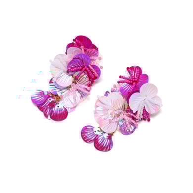 1 Pair Romantic Colorful Sequins Beads Flower Floral Earrings h5 Picture6