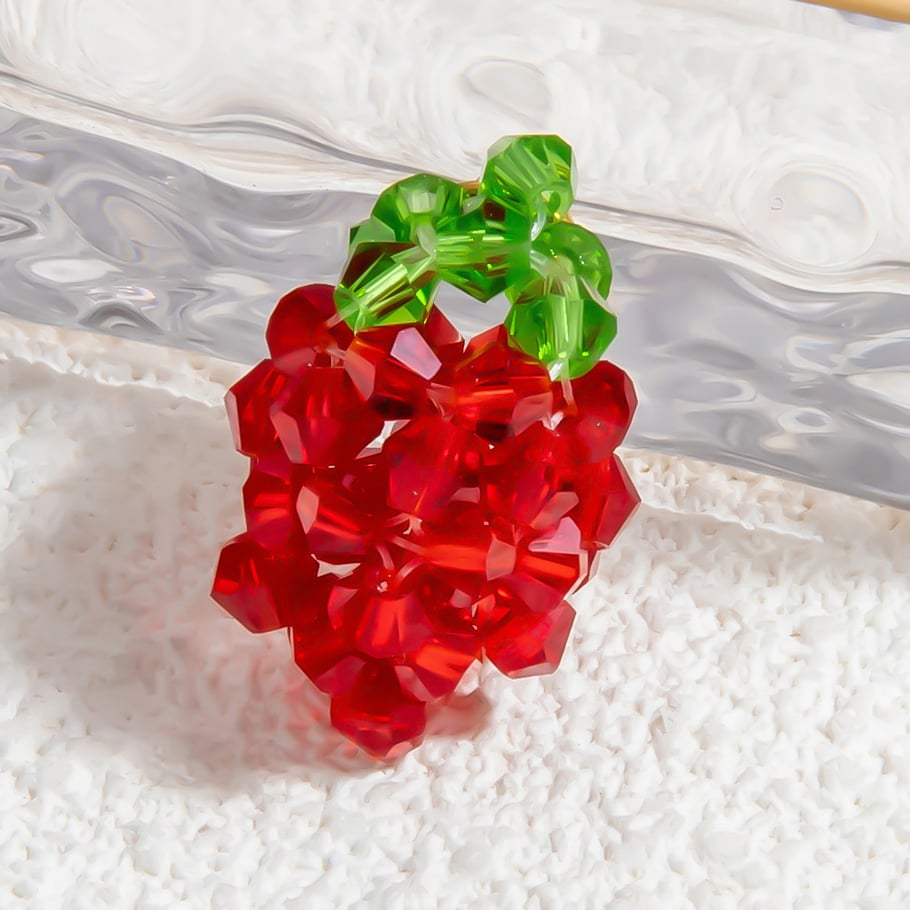 1 Piece Romantic Series Sweet Casual Fruit Glass Woven DIY Women's Pendants Picture4