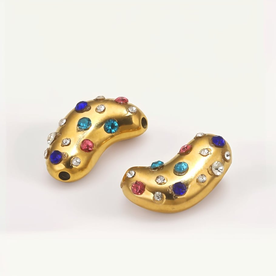 1 Paar Retro-Herz-Anhänger mit 18 Karat vergoldetem Strass für Damen Bild4