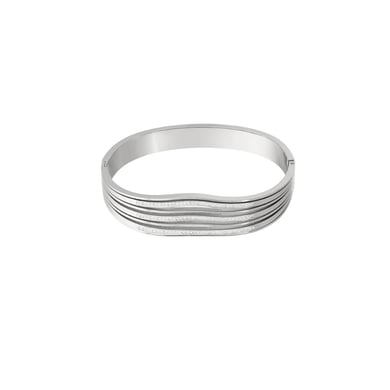 1 Piece Radiant Series Classic Sleek Strip Stainless Steel Gold Color Women's Bangles h5 Picture4