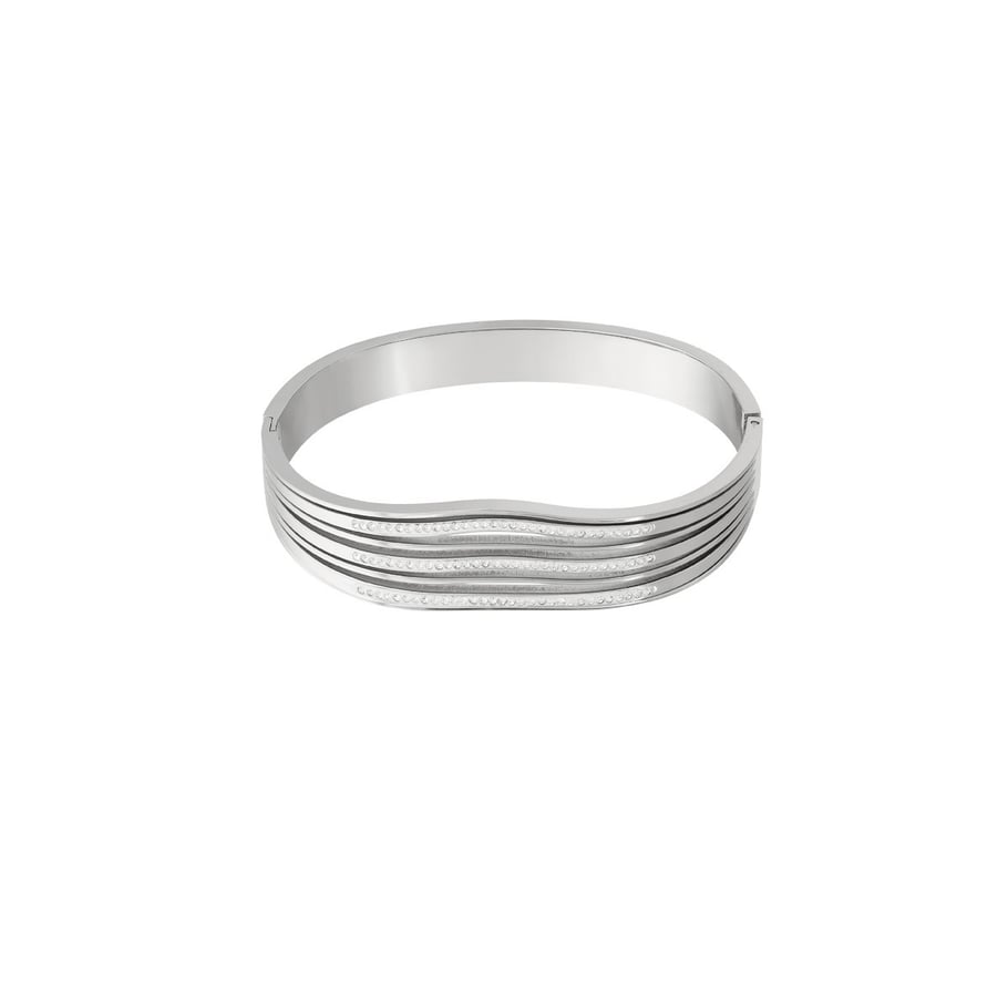 1 Piece Radiant Series Classic Sleek Strip Stainless Steel Gold Color Women's Bangles Picture4