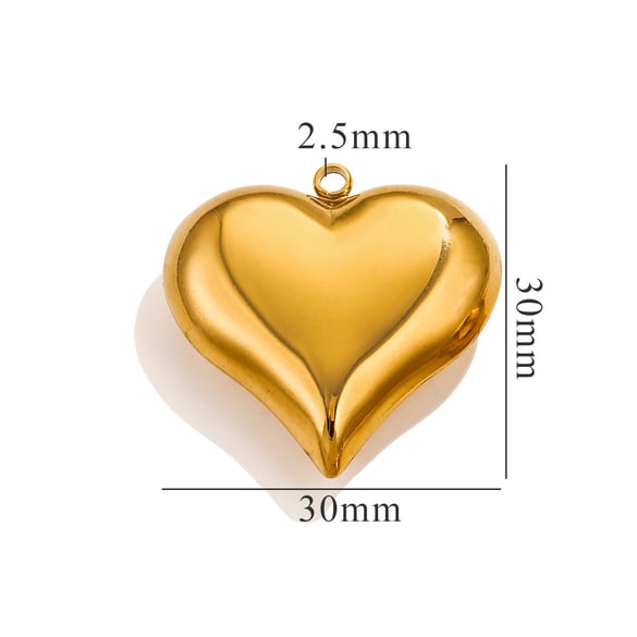 1 Piece Romantic Series Sweet Heart Stainless Steel Gold Color Women's Pendants 2