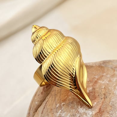 1 Piece Whelk Stainless Steel Gold Color Women's Adjustable Rings h5 Picture5