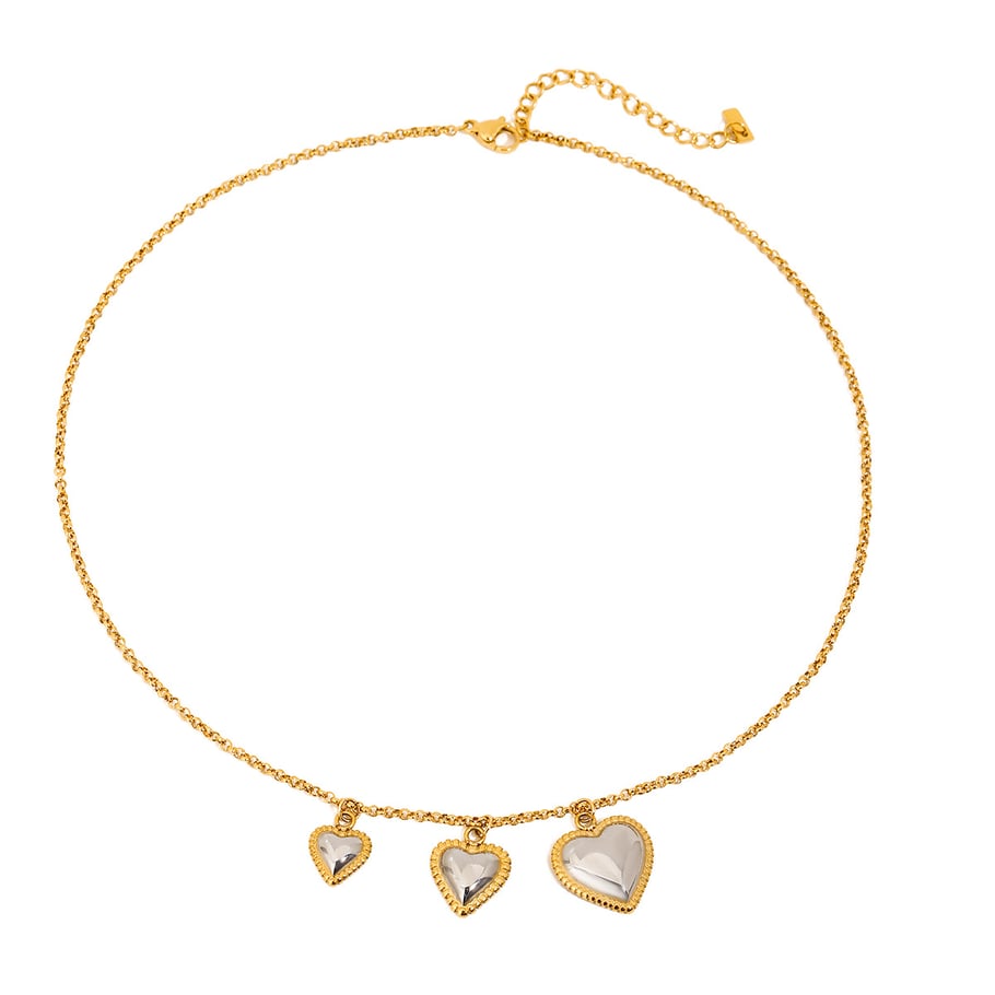 1 Stück romantische Serie süßes Herz Edelstahl Gold Farbe Damen Anhänger Halsketten Bild9