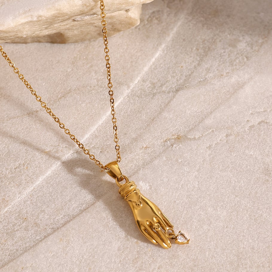 1 Piece Simple Series Punk Geometric Stainless Steel 18K Gold Plated Zircon Women Pendant necklaces Picture5