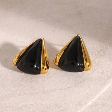 1 Paar Simple Series Tägliche geometrische Ohrstecker aus Edelstahl mit 18 Karat Vergoldung für Damen h5 Bild4