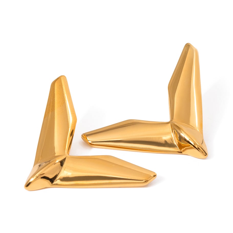 1 Pair Simple Series Simple Geometric Stainless Steel 18K Gold Plated Women Stud Earrings Picture5