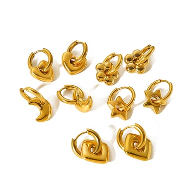 1 Paar einfache Ohrstecker mit Blumen-Motiv, 18 Karat vergoldet h5 Bild4