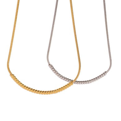 1 Stück Simple Series Einfache geometrische Edelstahl 18 Karat vergoldet Damen Kettenhalsketten h5 Bild5