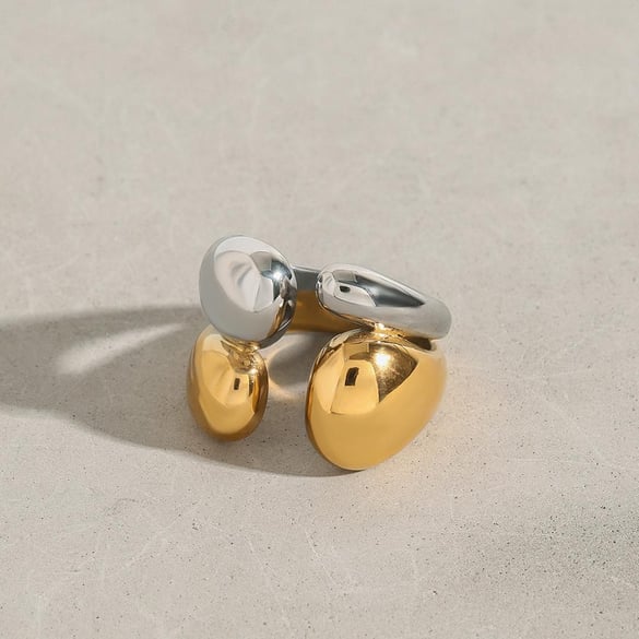 1 Piece Simple Series Fashionable Annular Stainless Steel Gold & Silver Color Women's Single Rings