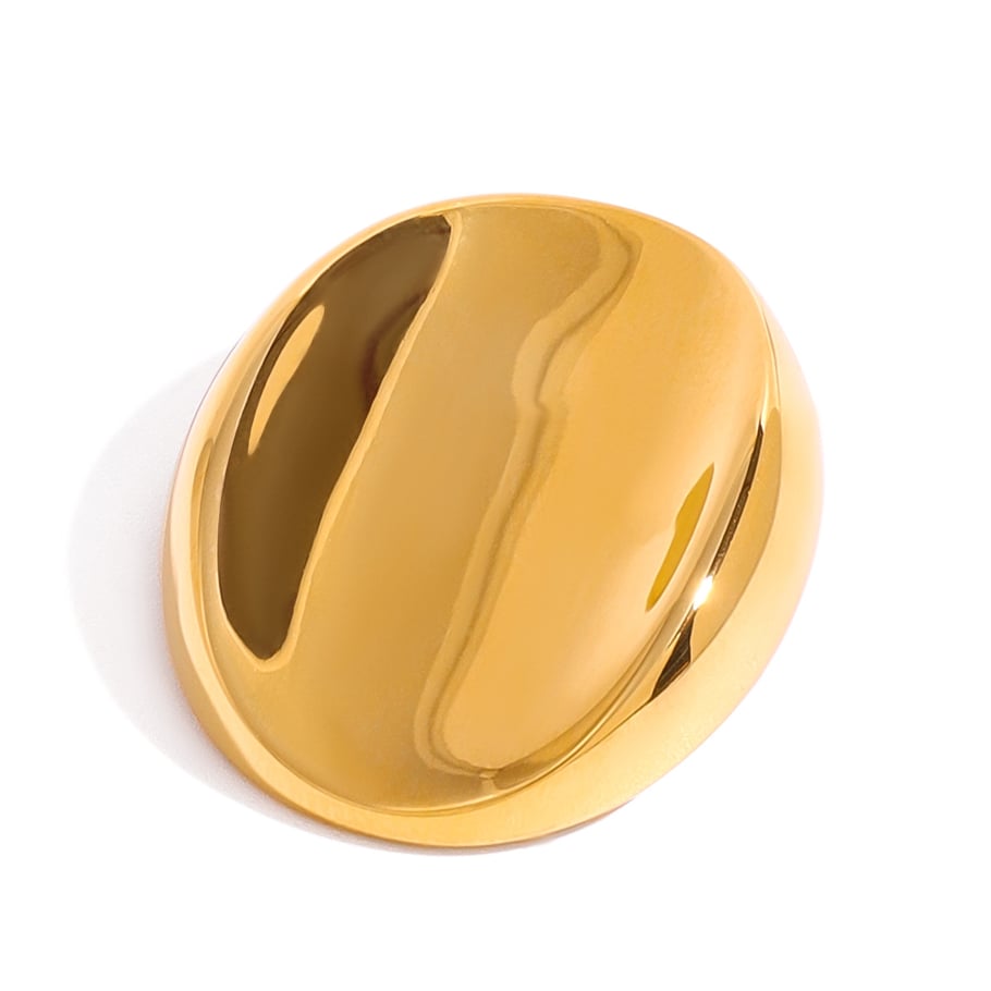 1 Paar Simple Series Klassische geometrische Edelstahl 18 Karat vergoldete Damenbroschen Bild6