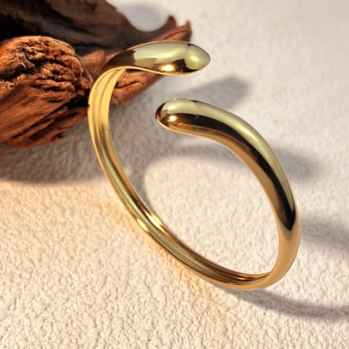 1 Piece Classic Solid Color Stainless Steel Gold Color Women's Bangles h5 Picture3